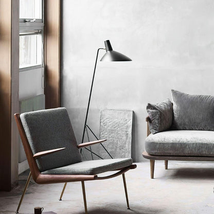 Svelte Noir Floor Lamp - Adjustable LED Lighting, Black Metal