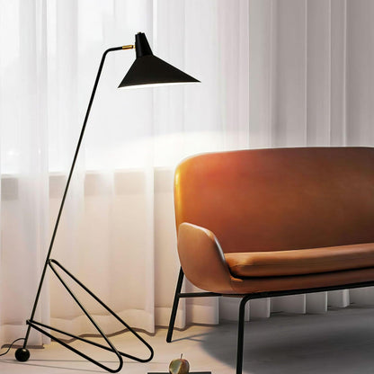 Svelte Noir Floor Lamp - Adjustable LED Lighting, Black Metal