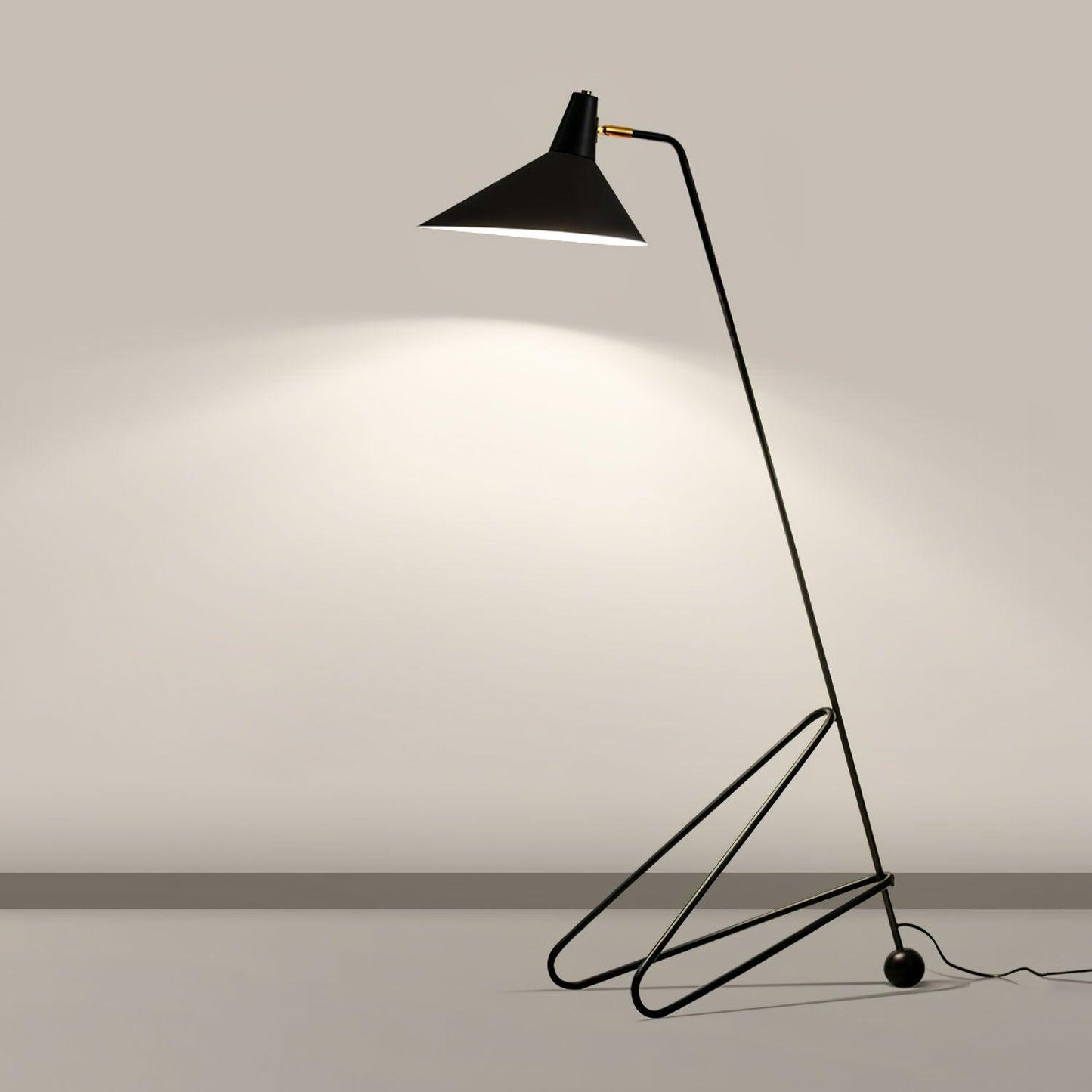 Svelte Noir Floor Lamp - Adjustable LED Lighting, Black Metal