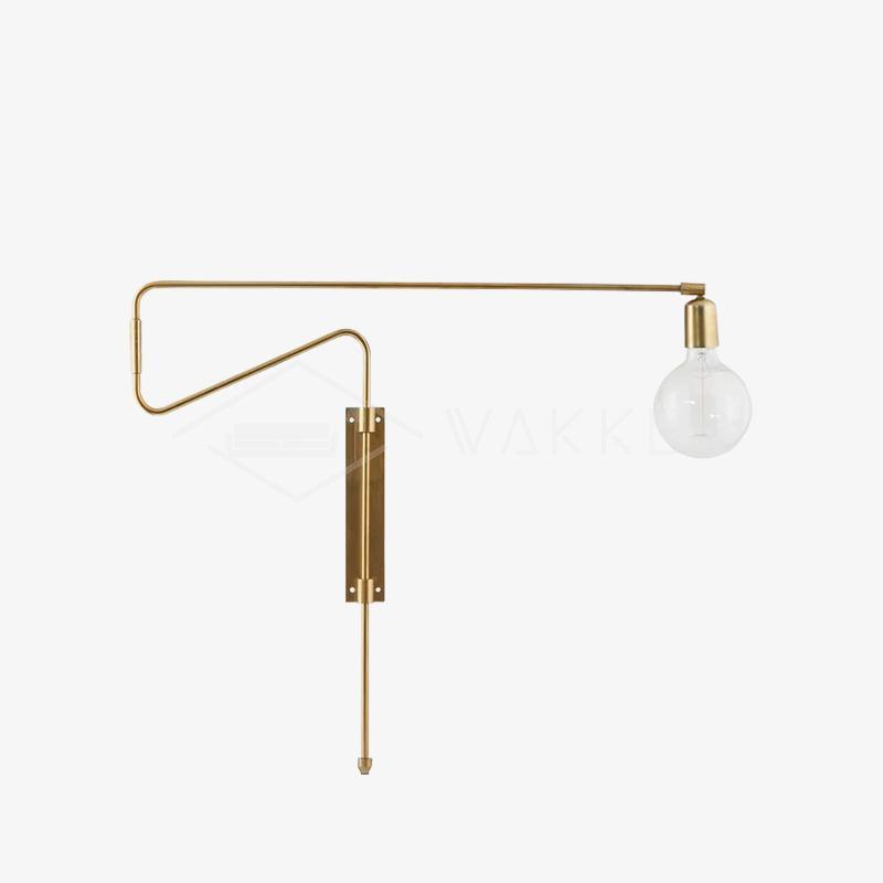 Swing Wall Lamp Set of 2, Industrial LED Design, Brass Finish