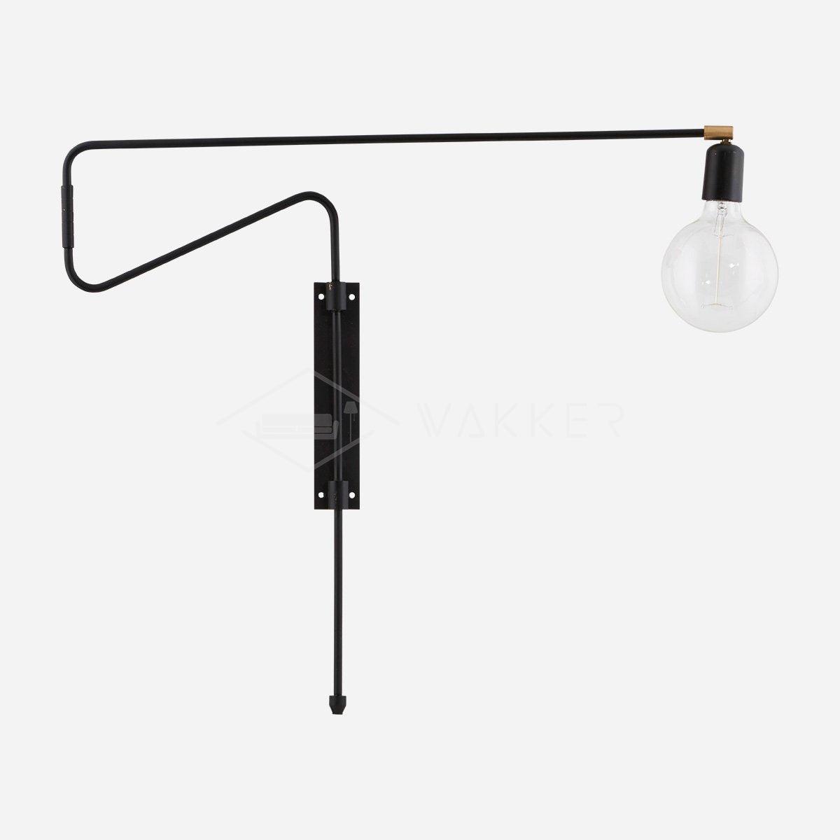 Swing Wall Lamp Set of 2, Industrial LED Design, Brass Finish