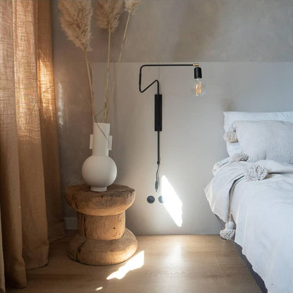 Swing Wall Lamp Set of 2, Industrial LED Design, Brass Finish