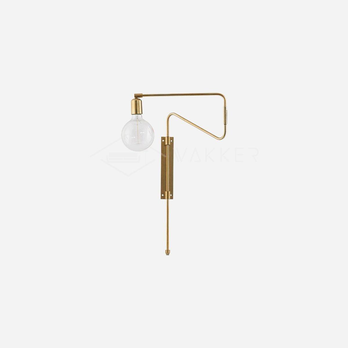 Swing Wall Lamp Set of 2, Industrial LED Design, Brass Finish