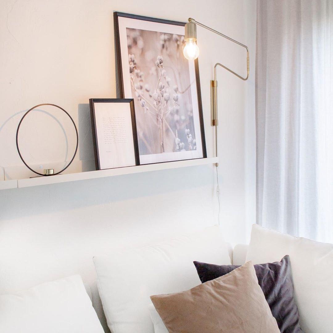 Swing Wall Lamp Set of 2, Industrial LED Design, Brass Finish