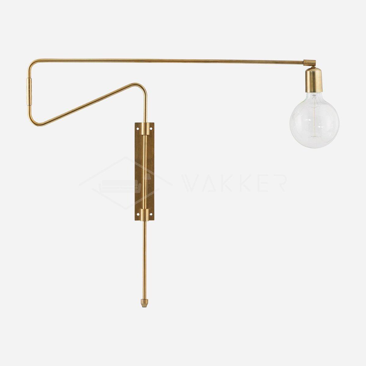 Swing Wall Lamp Set of 2, Industrial LED Design, Brass Finish
