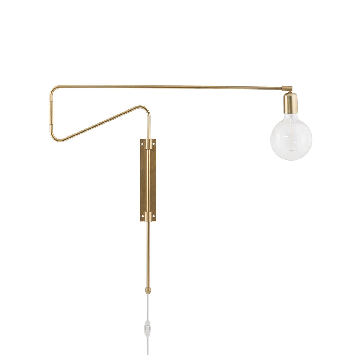 Swing Wall Lamp Set of 2, Industrial LED Design, Brass Finish