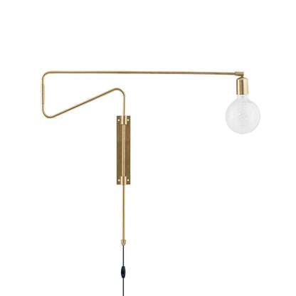 Swing Wall Lamp Set of 2, Industrial LED Design, Brass Finish