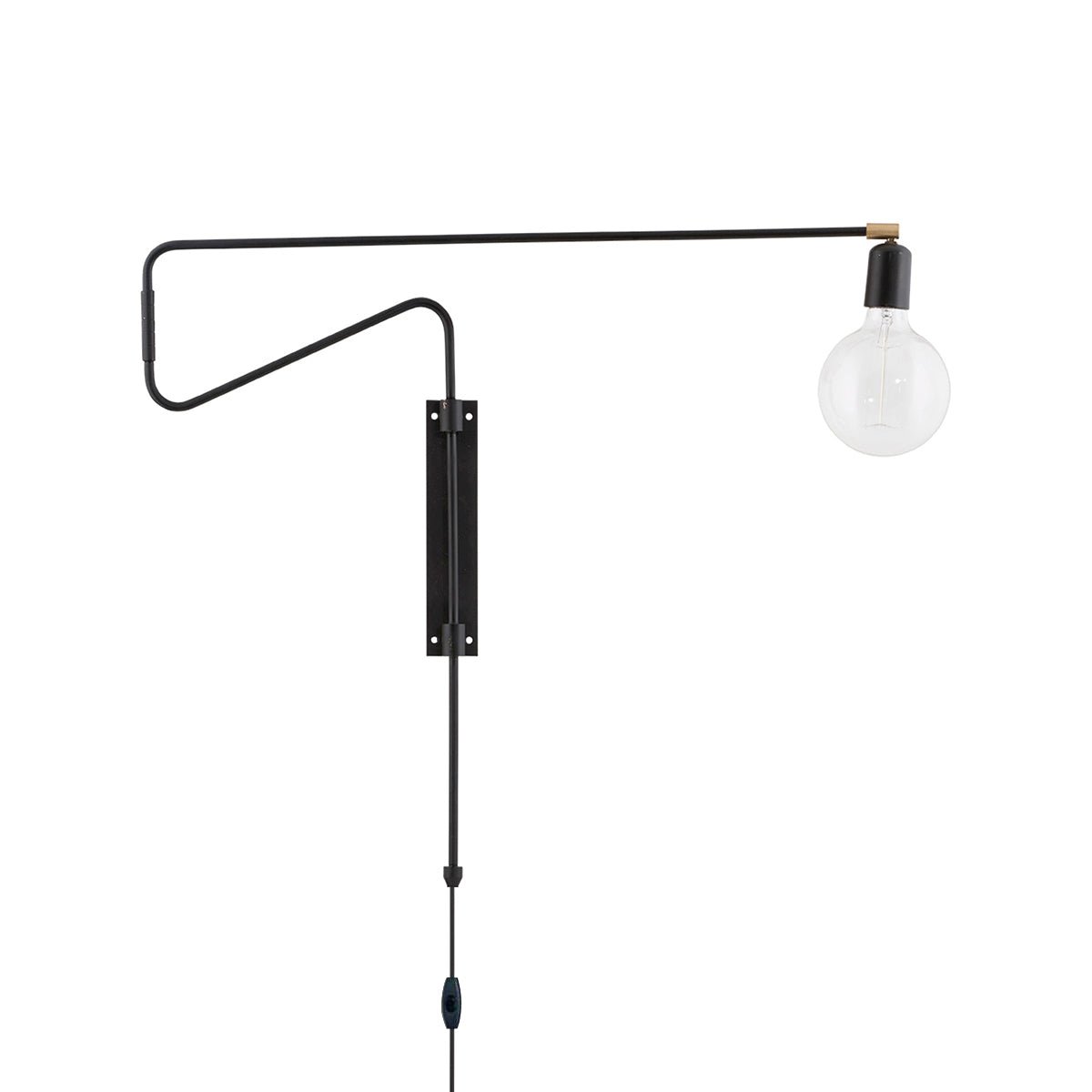 Swing Wall Lamp Set of 2, Industrial LED Design, Brass Finish