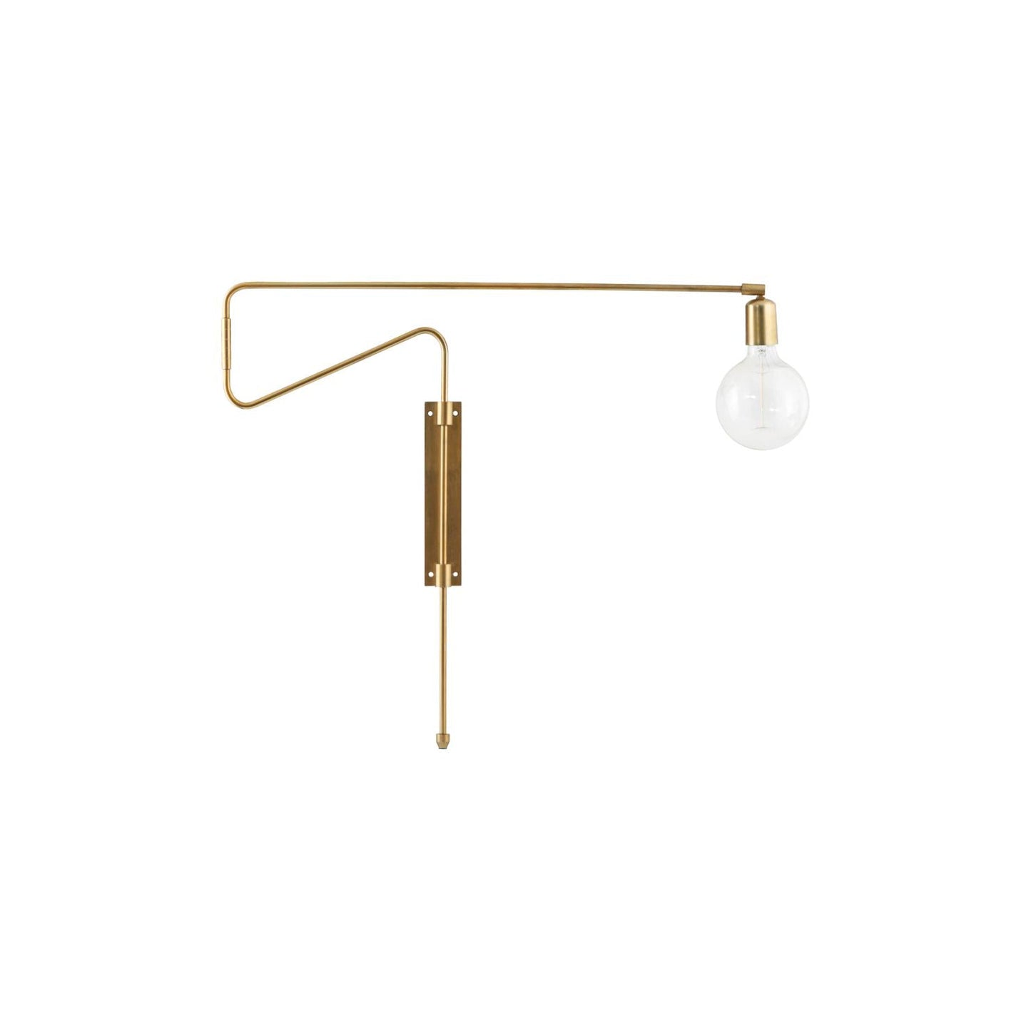Swing Wall Lamp Set of 2, Industrial LED Design, Brass Finish
