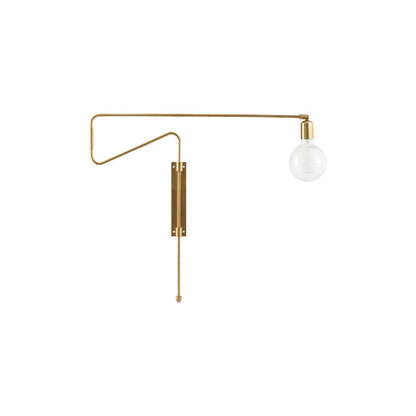 Swing Wall Lamp Set of 2, Industrial LED Design, Brass Finish