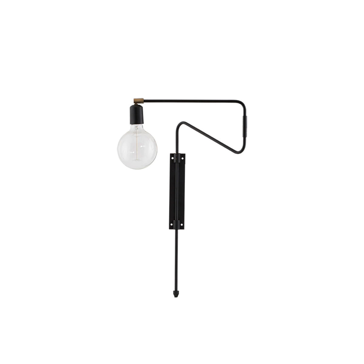 Swing Wall Lamp Set of 2, Industrial LED Design, Brass Finish