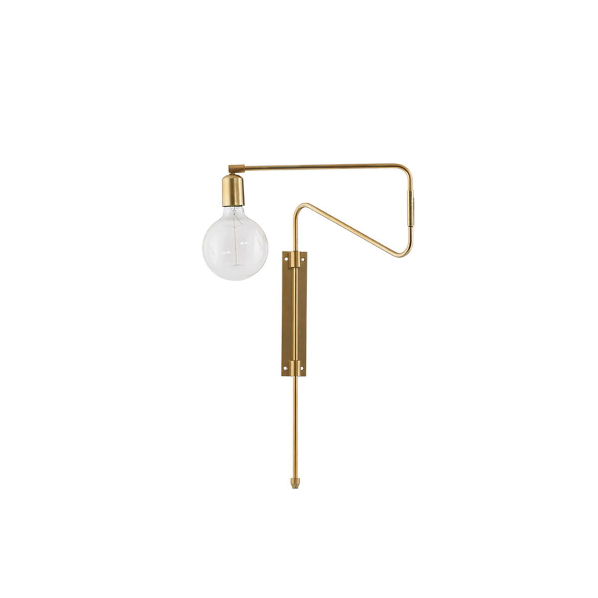 Swing Wall Lamp Set of 2, Industrial LED Design, Brass Finish
