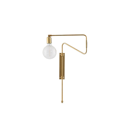 Swing Wall Lamp Set of 2, Industrial LED Design, Brass Finish