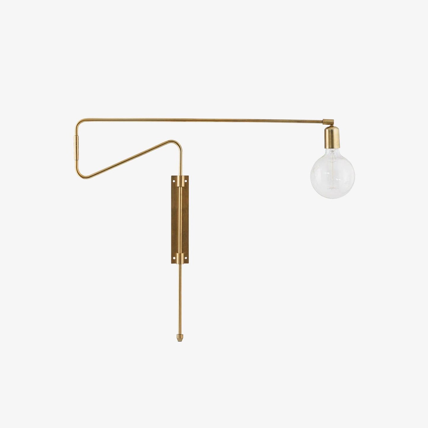 Swing Wall Lamp Set of 2, Industrial LED Design, Brass Finish