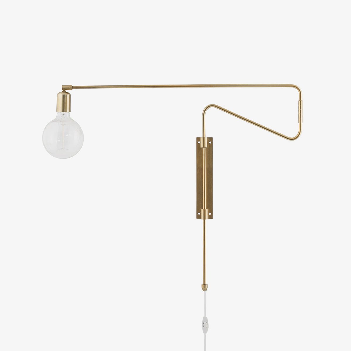 Swing Wall Lamp Set of 2, Industrial LED Design, Brass Finish