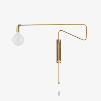 Swing Wall Lamp Set of 2, Industrial LED Design, Brass Finish