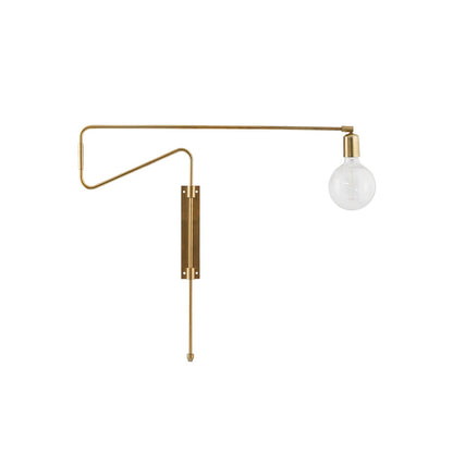 Swing Wall Lamp Set of 2, Industrial LED Design, Brass Finish