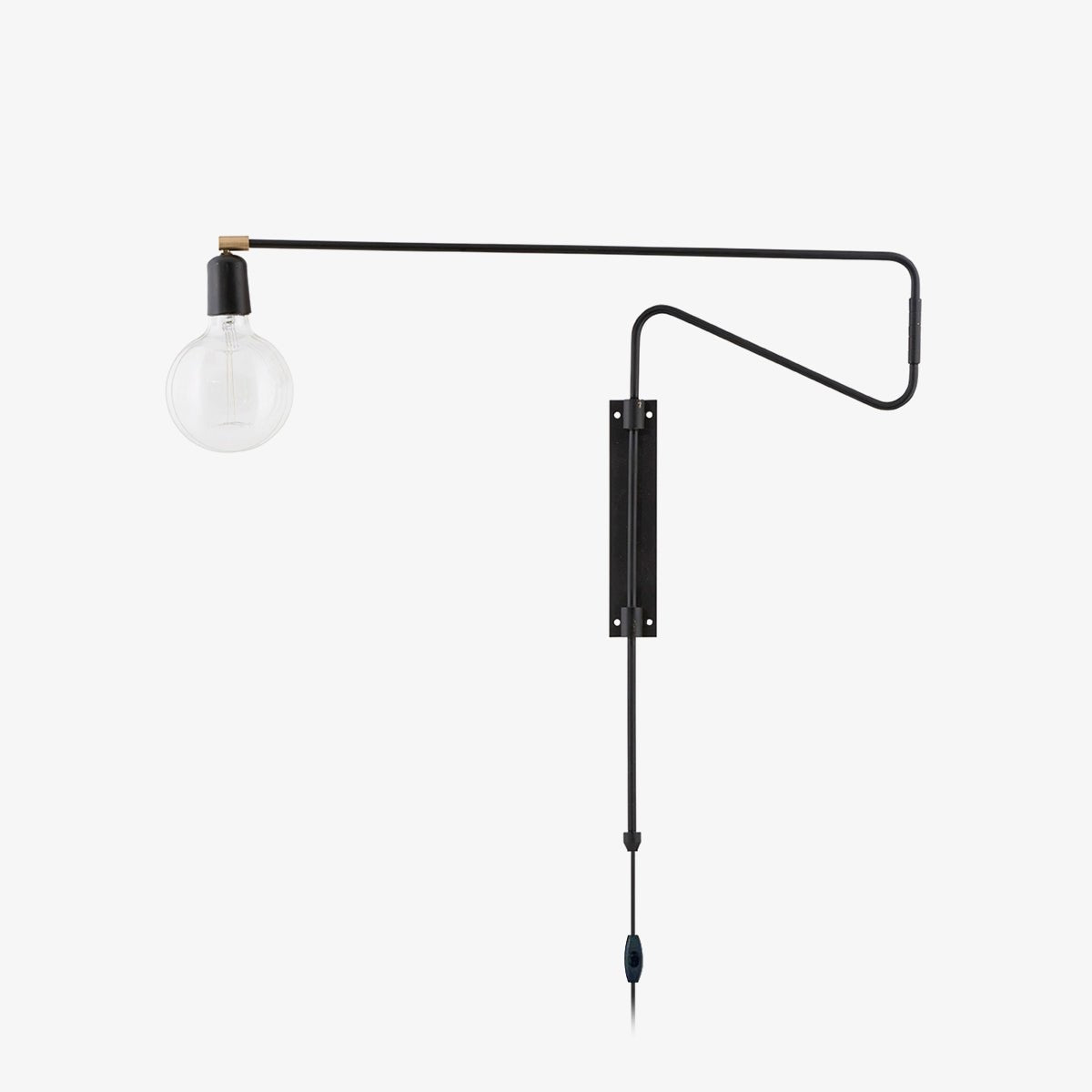 Swing Wall Lamp Set of 2, Industrial LED Design, Brass Finish