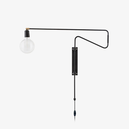 Swing Wall Lamp Set of 2, Industrial LED Design, Brass Finish