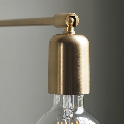 Swing Wall Lamp Set of 2, Industrial LED Design, Brass Finish