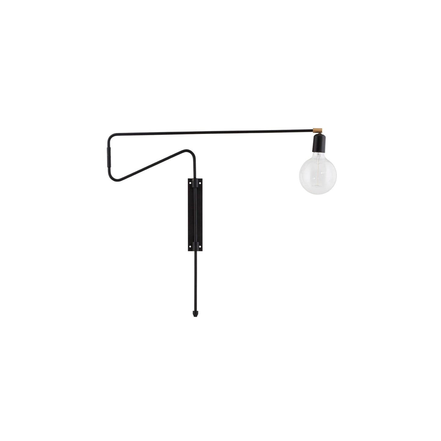 Swing Wall Lamp Set of 2, Industrial LED Design, Brass Finish