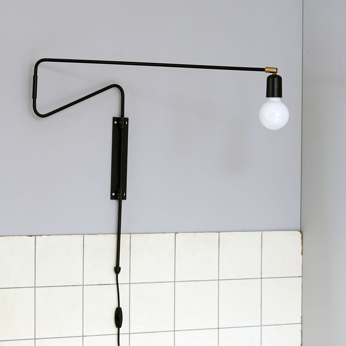 Swing Wall Lamp Set of 2, Industrial LED Design, Brass Finish