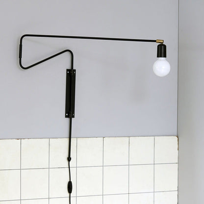 Swing Wall Lamp Set of 2, Industrial LED Design, Brass Finish