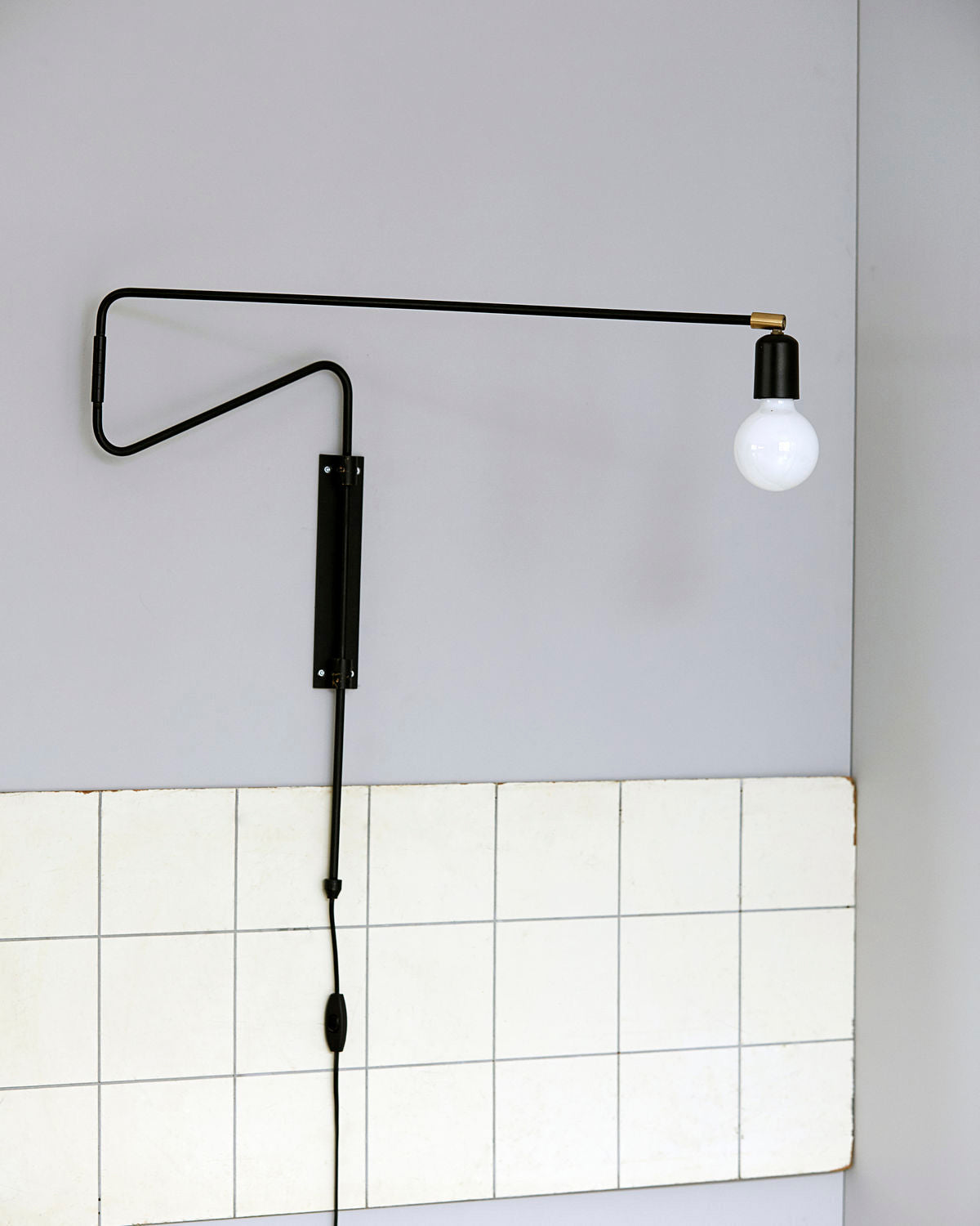 Swing Wall Lamp Set of 2, Industrial LED Design, Brass Finish