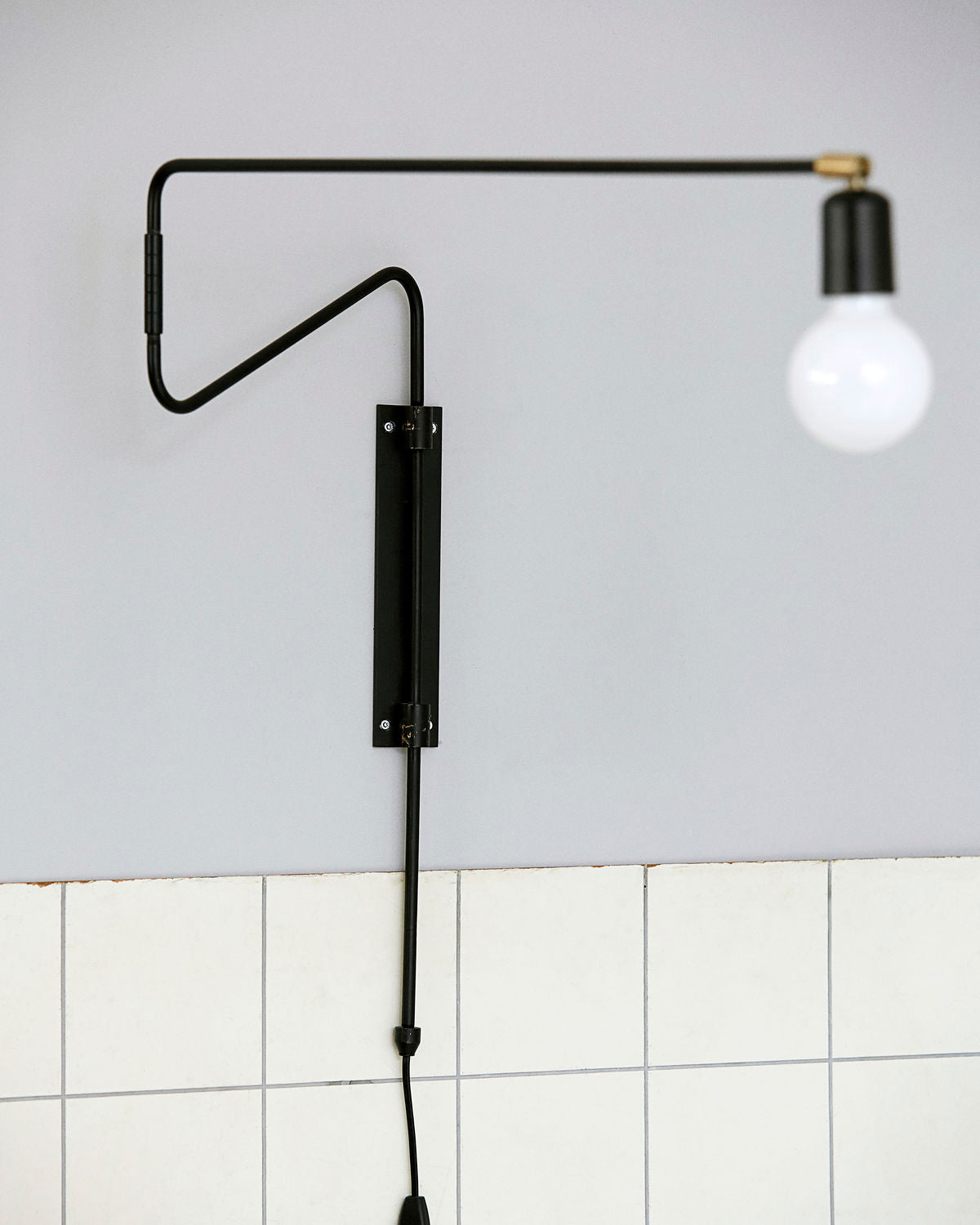 Swing Wall Lamp Set of 2, Industrial LED Design, Brass Finish