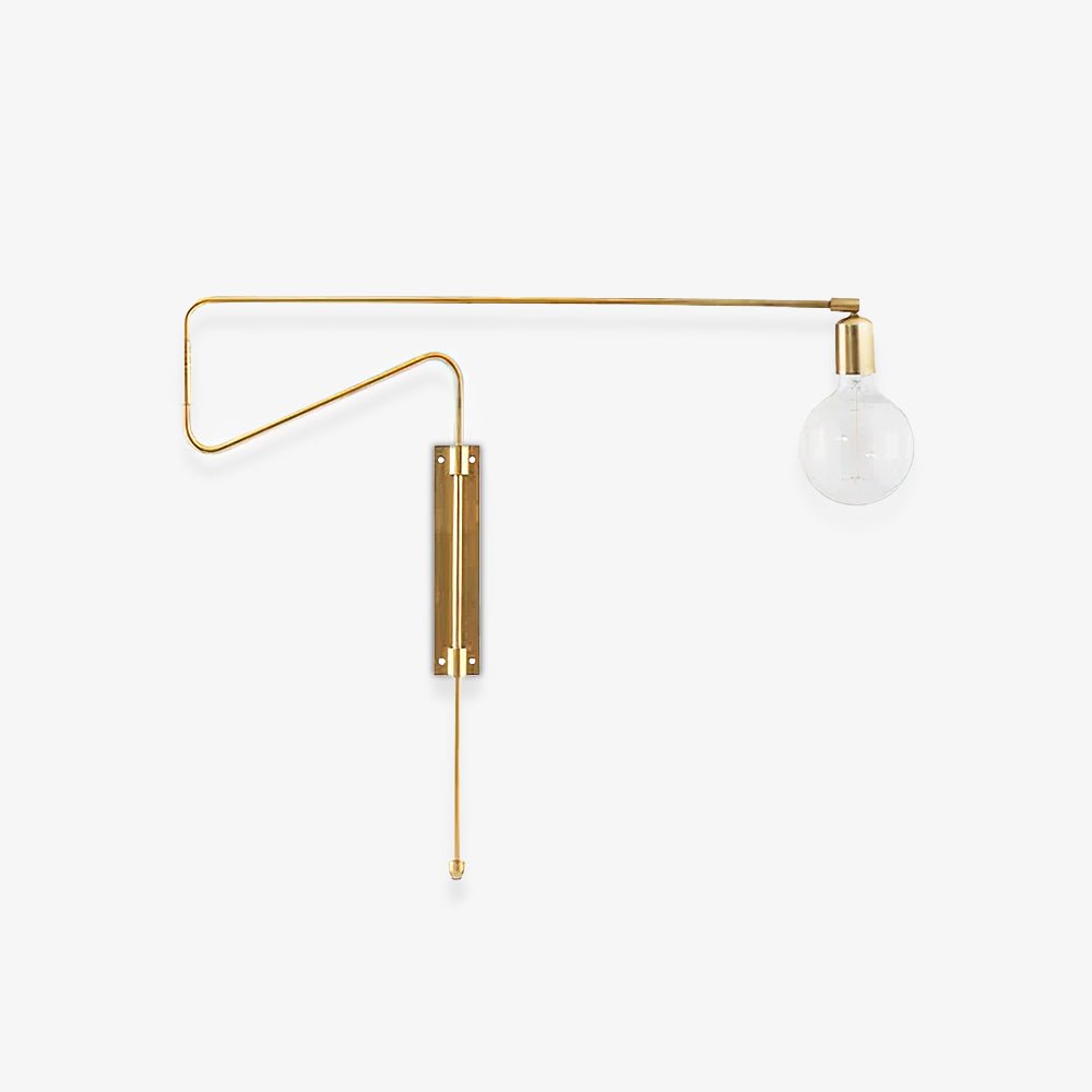 Swing Wall Lamp Set of 2, Industrial LED Design, Brass Finish