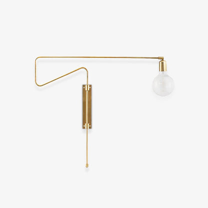 Swing Wall Lamp Set of 2, Industrial LED Design, Brass Finish