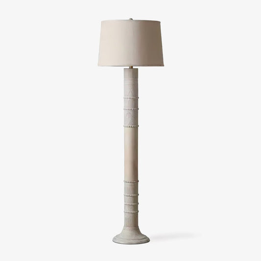 Sylvan Grace Floor Lamp with Wooden Base and LED Shade