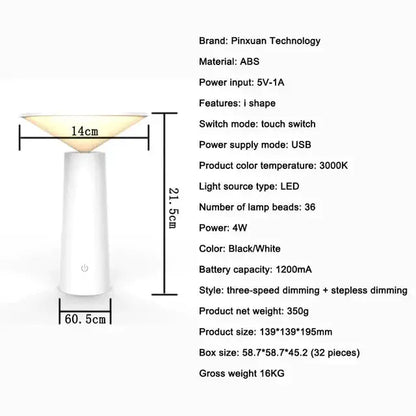 Wireless Table Lamp - Modern Design, Flexible Placement, Warm Light