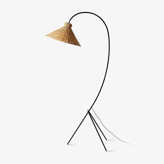 Tana Woven Floor Lamp with Rattan Shade and LED Option