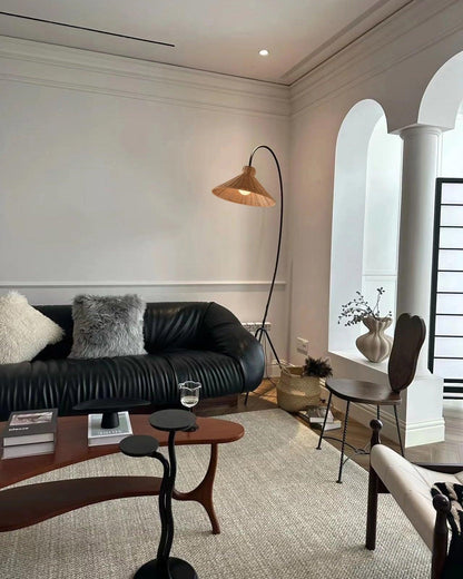Tana Woven Floor Lamp with Rattan Shade and LED Option