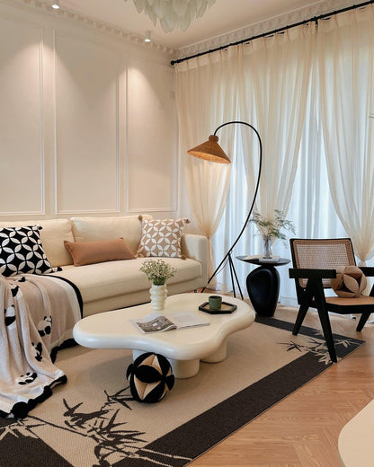 Tana Woven Floor Lamp with Rattan Shade and LED Option