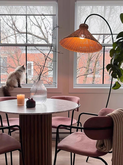 Tana Woven Floor Lamp with Rattan Shade and LED Option