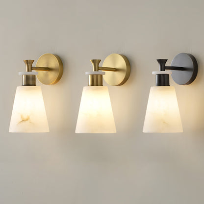 Tapered Alabaster Wall Sconce - LED Indoor Light Fixture