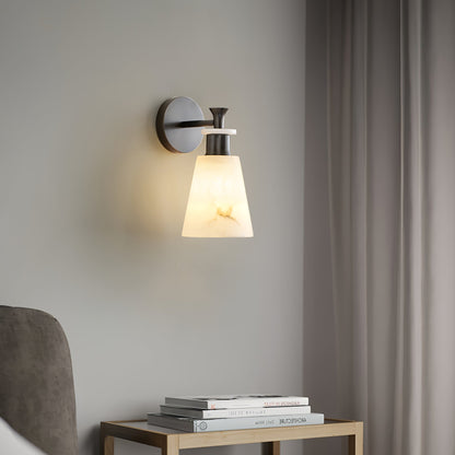 Tapered Alabaster Wall Sconce - LED Indoor Light Fixture