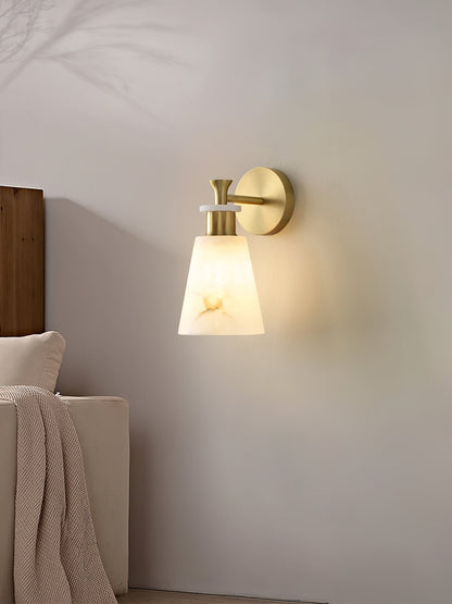 Tapered Alabaster Wall Sconce - LED Indoor Light Fixture