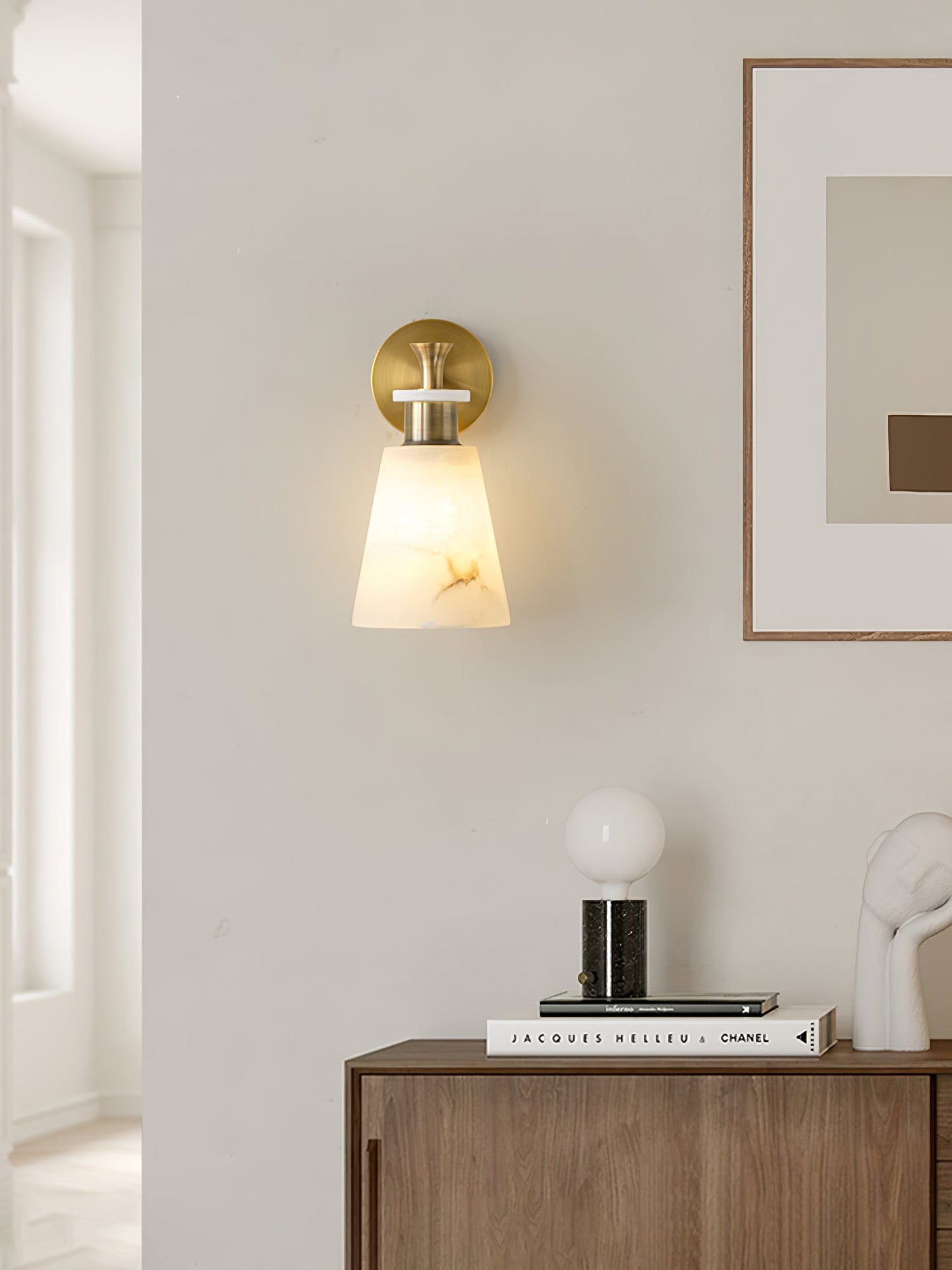 Tapered Alabaster Wall Sconce - LED Indoor Light Fixture