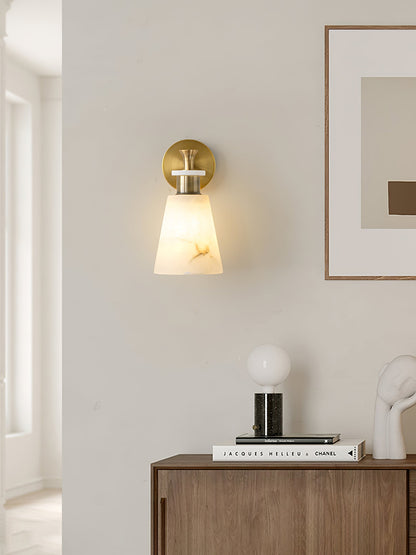 Tapered Alabaster Wall Sconce - LED Indoor Light Fixture