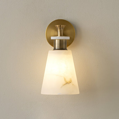 Tapered Alabaster Wall Sconce - LED Indoor Light Fixture