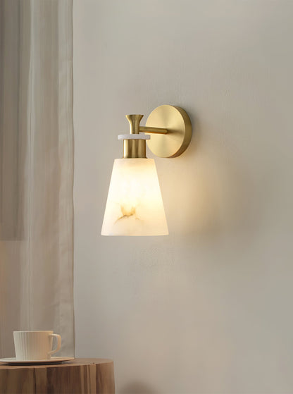 Tapered Alabaster Wall Sconce - LED Indoor Light Fixture
