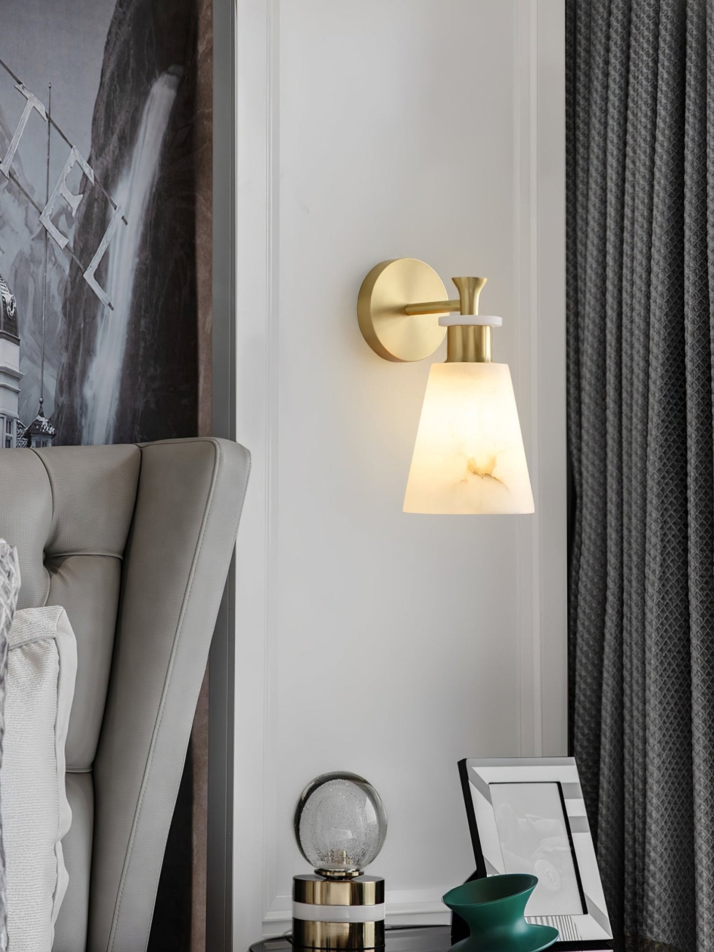 Tapered Alabaster Wall Sconce - LED Indoor Light Fixture