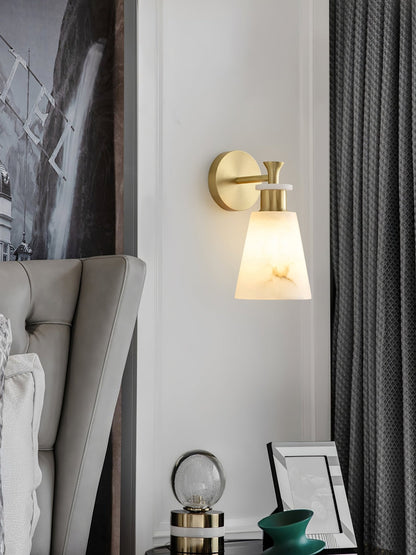 Tapered Alabaster Wall Sconce - LED Indoor Light Fixture