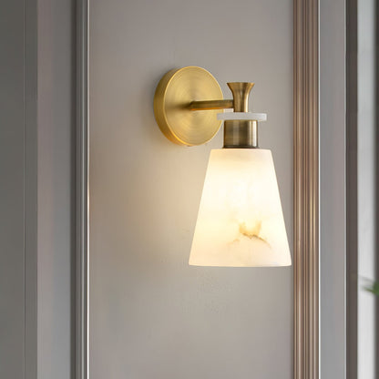 Tapered Alabaster Wall Sconce - LED Indoor Light Fixture