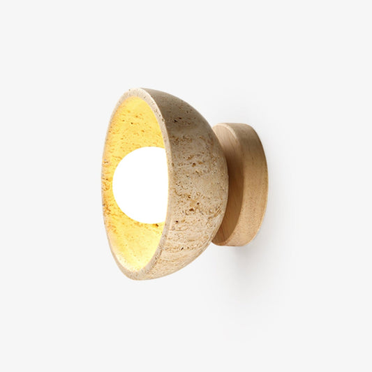 Terra Bowl Wall Lamp - LED Indoor Yellow Travertine Light