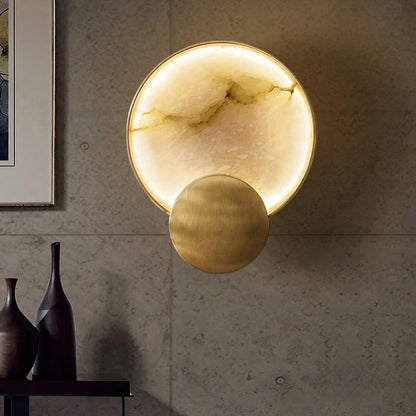 Terra Svet Wall Lamp - Modern Gold Alabaster LED Light