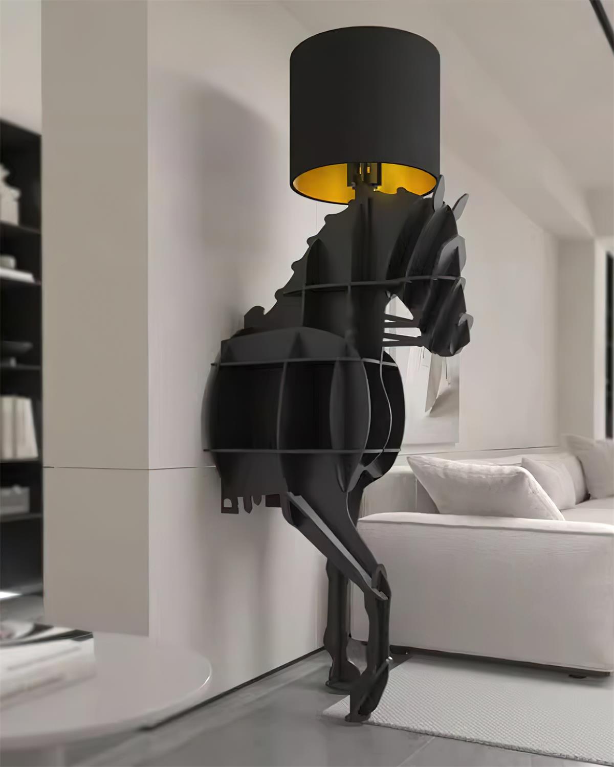 Tete Horse Floor Lamp - Black LED Indoor Decorative Light